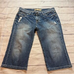 Buckle BKE Jeans Madison Straight Low Rise Medium Wash Denim Capris‎ Women's 28